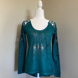 Harley Davidson long sleeve top, with lace detail